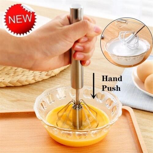 Semi-automatic Stainless Steel Drink Milk Frother Foamer Whisk Mixer Stirrer Egg Beater Kitchen Tool Baking Accessories