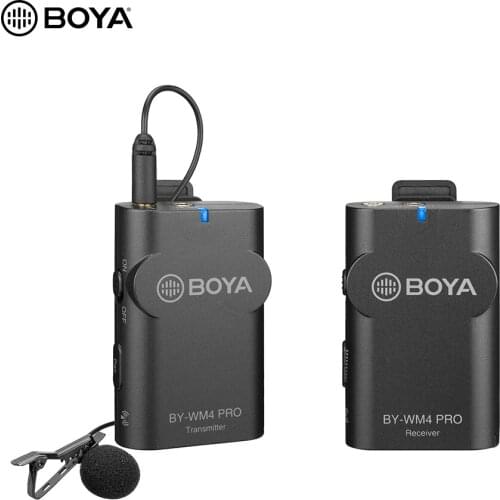 BOYA BY-WM4 Pro K1 Portable 2.4G Wireless Microphone System with Hard Case for DSLR Camera Camcorder Smartphone PC Interview