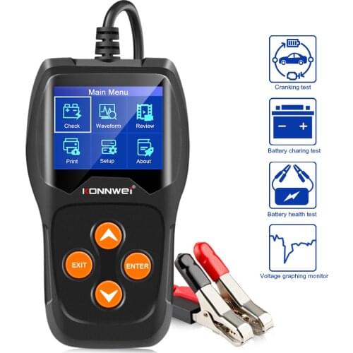 Professional Car Diagnostic Battery Tester Tool 12V 100 to 2000CCA 12 Volt Battery tools Quick Cranking Charging Update Version