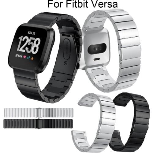 New fashion stainless steel watch strap For Fitbit Versa smart watch Bracelet Replacement Metal Wristbands Accessories watchband
