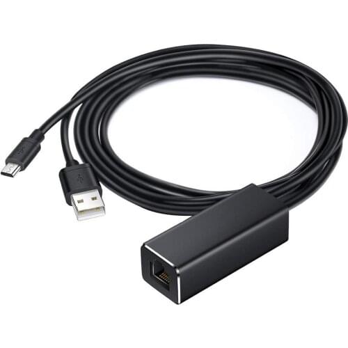 100 Mbps Network Card for Fire TV Stick Micro USB to Chromecast RJ45 with 1M Connector Cable