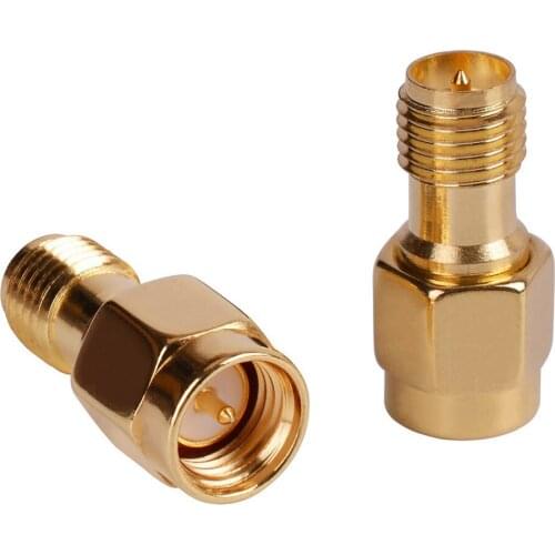 SMA Male Plug (Pin) to RP-SMA Female (Pin) Coupling Nut Connector Adapter for Wi-Fi Antenna / Signal Booster / (Pack of 2)