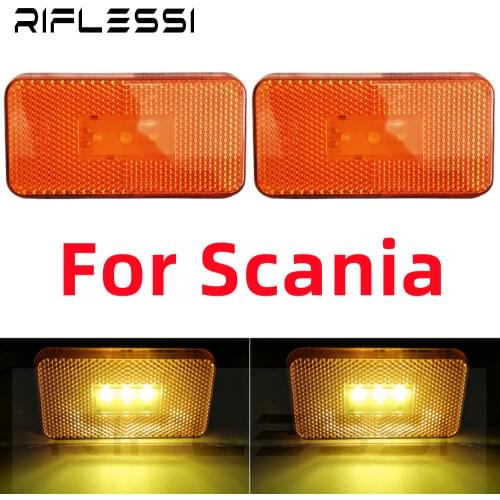 2 x 24V Side Light For Scania Truck Trailer LED Turn Signal Lamps Amber Clearance Light