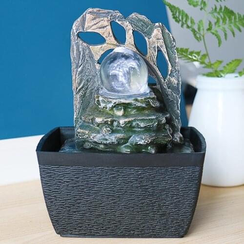 Living Room LED Glowing Ball Water Fountain Decoration Feng Shui Water Feature Crafts Company Opening Ceremony Fortune Mascot