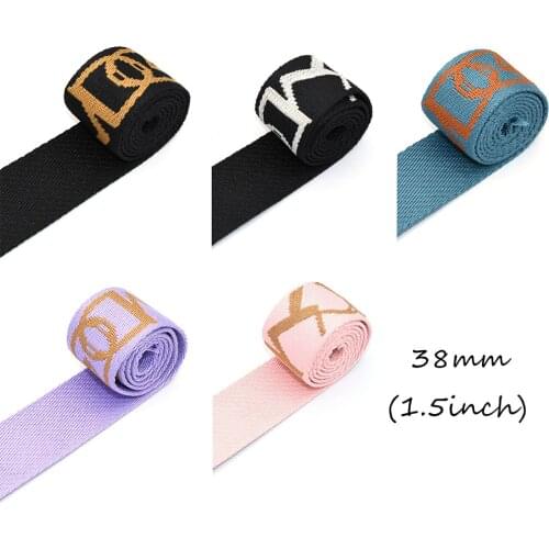 1.5"Fabric Belt Jacquard Ribbon Knit Tape Ribbon Canvas Webbing Bag Strap Bag Webbing for Bag Craft Textile Sewing Accessories