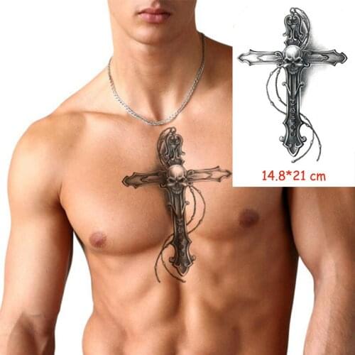 Waterproof Temporary Tattoo Sticker cross skull errow flower tatoo water transfer fake tatoo flash tatto Woman Man kid
