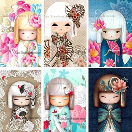 Japanese Cartoon Girls 5D diy Needlework embroidery pattern resin diamond mosaic painting 3d cross stitch kits decors RA2177