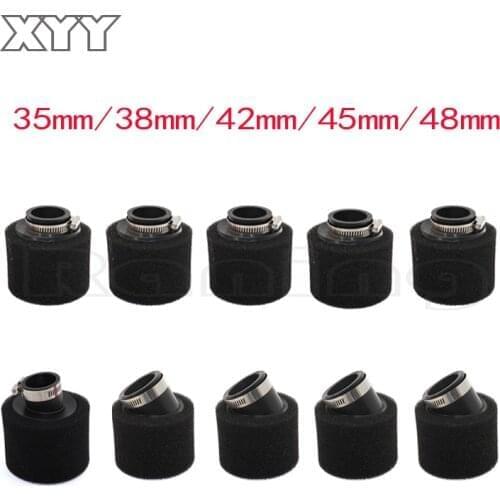 Motorcycle pit dirt bike ATV parts 35/38/42/45/48mm Black Bent Angled & Straight Foam Air Filter PIT Quad Dirt Bike Buggy