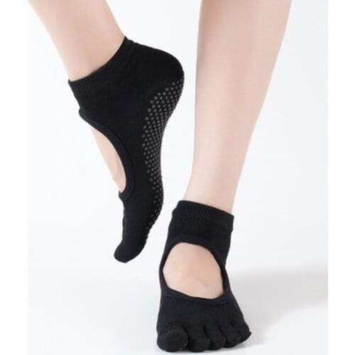 1 Pair Women Yoga Socks Anti Slip for Lady Gym Fitness Sports Pilates Sock Professional Slippers Dance Protector Closed Toe Sock