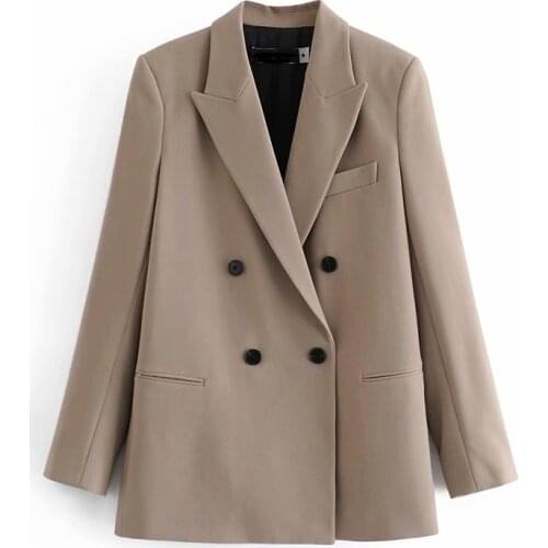 2021 New Spring Womens Jacket Khaki Fashion Blazers OL Casual Suit Coats Simplicity Solid color
