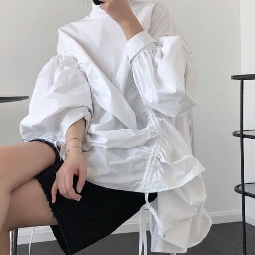 Woman summer pretty cotton long dress-shirt