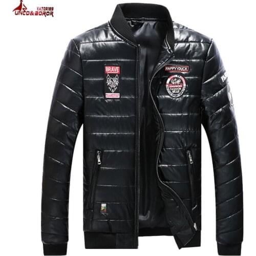 Plus size 6XL 7XL 8XL winter jacket men baseball Bomber Jacket male streetwear embroidered pu leather jackets and coats