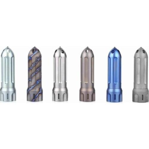 1PC Portable Titanium Alloy Rocket Waterproof Storehouse Tank Metal Bottle EDC Multifunction Broken Windows Tool Seal Pill Box