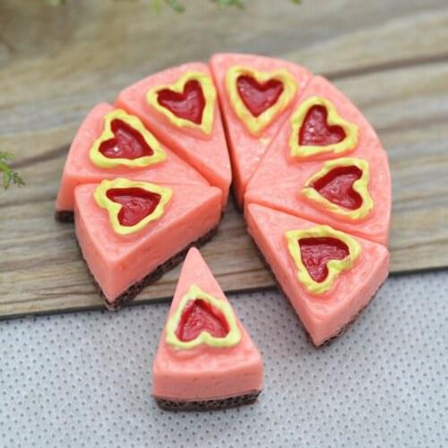 20X15X13mm 10pcs Resin Heart Cake Miniatures,Resin Desserts Miniatures,Decotation Miniatures