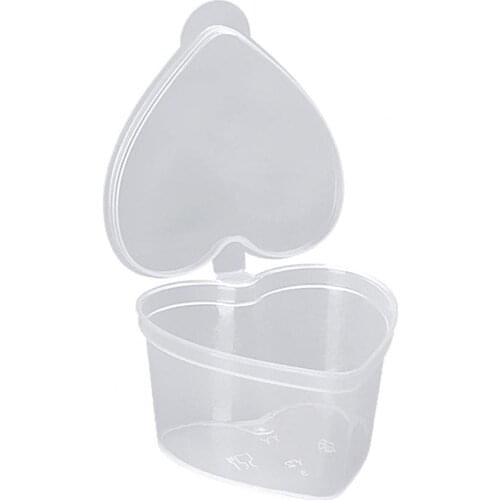 100Pcs 45ml Heart Shape Seasoning ABS Resist Corrosion Easy Clean Dish Snack Plate Saucers Tableware Storage restaurant Home Use