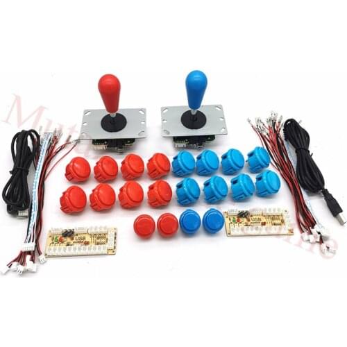 2player Arcade Cabinet DIY Kit with Zero Delay USB Encoder To PC+8 Way Arcade Joystick +Arcade Push Buttons For Arcade Mame