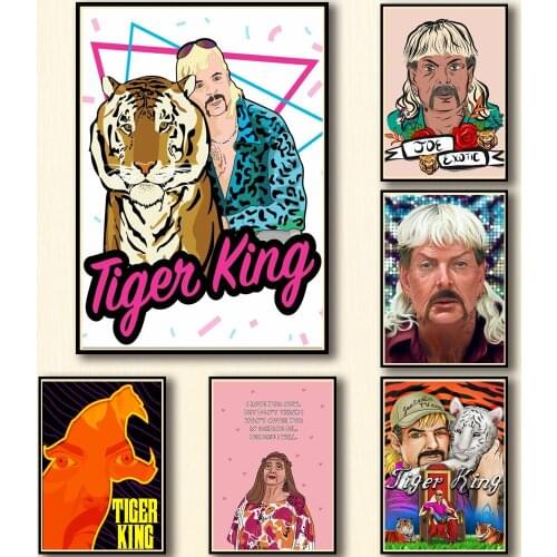 29 Designs Tiger King Whitepaper Poster Artwork Homedecal Fancy Wall Sticker for Coffee House Bar