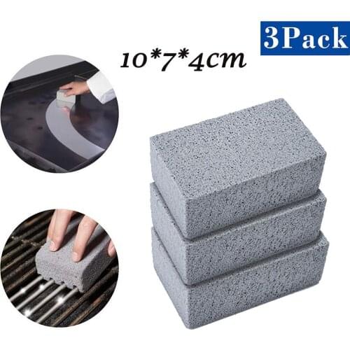 3pcs Bbq Grill Clean Stone Brick Griddle Cleaner Barbecue Scraper Cleaning Stone Bq Racks Stains Grease Cleaner Bbq Clean Tools