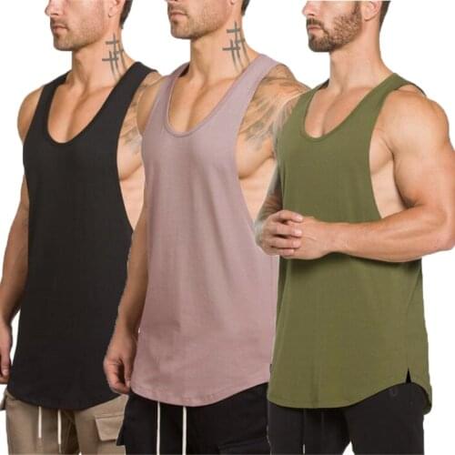 3 Pack Plain Bodybuilding Tank Tops Men Gym Clothing Workout Fitness Sleeveless Shirt Summer Cotton Fashion Casual Singlet Vest