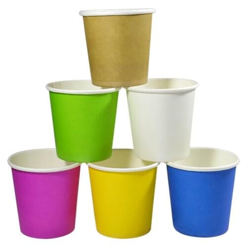 4oz 100ml Disposable Small Paper Cup mini dessert cups Solid Color Home Garden Paper Cups Disposable Cups Disposable Coffee Cups