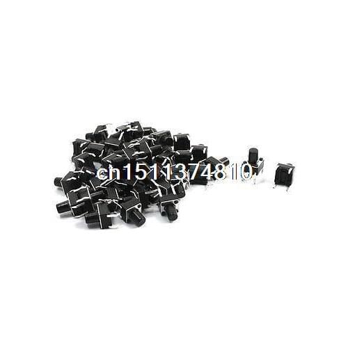40Pcs 6mmx6mm Square DIP Soldering Momentary Tact Push Button Switch