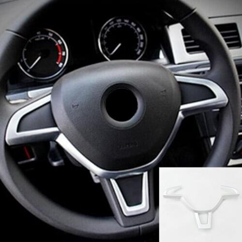 ABS Chrome For Skoda Octavia 2016 2017 2018 Car Steering Wheel Cover Trim Car Styling Auto Accessories