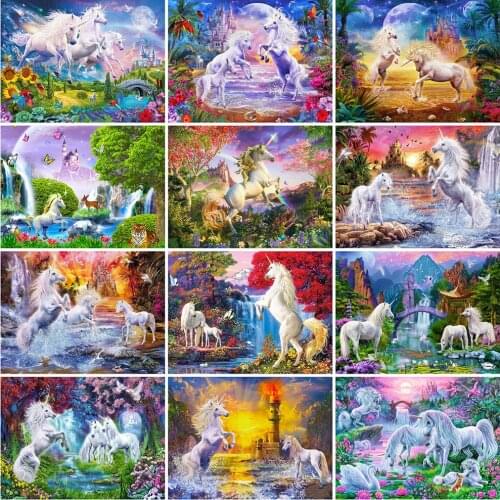 Diamond Painting Horse Animal Diamond Embroidery Full Layout Cross Stitch Kits Picture Mosaic Fantasy Hobby DIY Home Decor