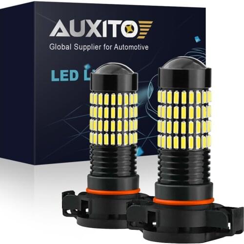 AUXITO 2Pcs PSX24W LED Bulb 6000K White Car Fog Lamp for Peugeot Nissan Mitsubishi Auto Daytime Running Light DRL Driving Bulbs