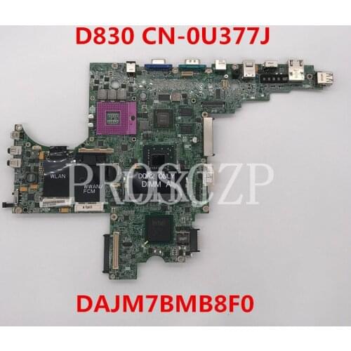 Free shipping For Latitude D830 Laptop Motherboard CN-0U377J 0U377J U377J DAJM7BMB8F0 PM965 S478 DDR2 working well