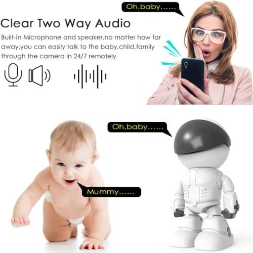 Baby Monitor 1080P HD Wireless Smart Baby Camera WiFi IP ROBOT Camera Audio Video Record Surveillance Home Security Camera