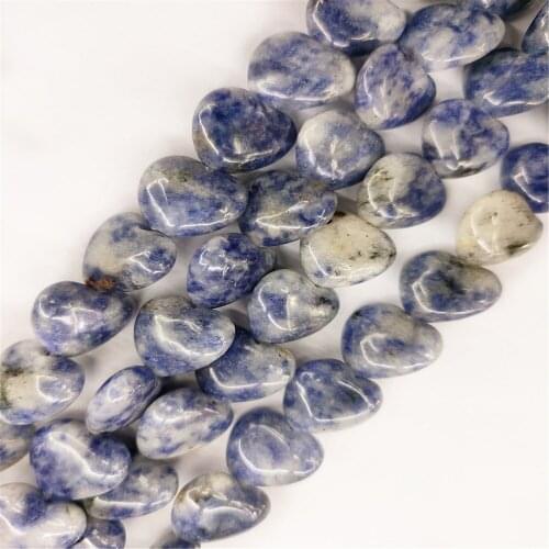 1 Strand 28Pcs 14x6mm Natural Blue Sodalite Love Heart Loose Beads For DIY Jewelry Necklace Making Accessories 15.5Inch