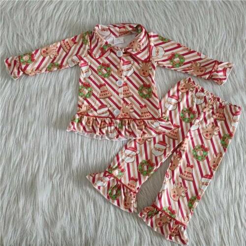 Toddles Girls Clothes Santa Claus Pink Long Sleeve Top+ pants 2 pic Set Christmas Day