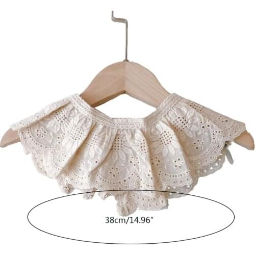 Kids Lace Floral Bib Hollow Out False Collar Girls Clothes Accessiory Baby Shawl 63HE