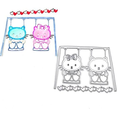 Julyarts Animal Cat Die Metal Cutting Die Stencil For Scrapbooking Stamp Card Making Die Metal Crafts Die Cut Stitch