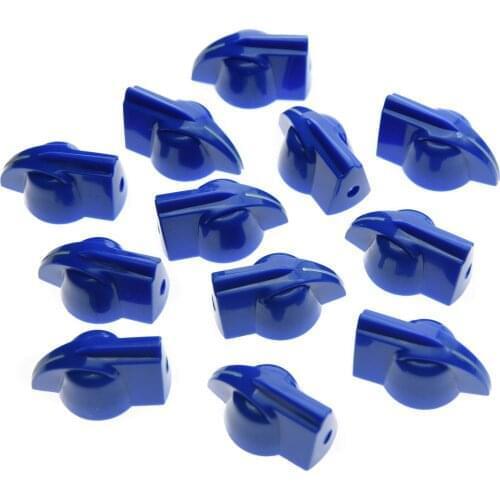 KAISH Pack of 12Vintage set screw Guitar AMP Chicken Head / Effect pointer Knob Blue