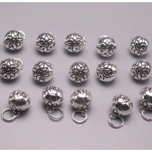 10PCS S925 Sterling Silver Pendant Luck Persimmon Flower Pendant 14x8mm Silver Accessories