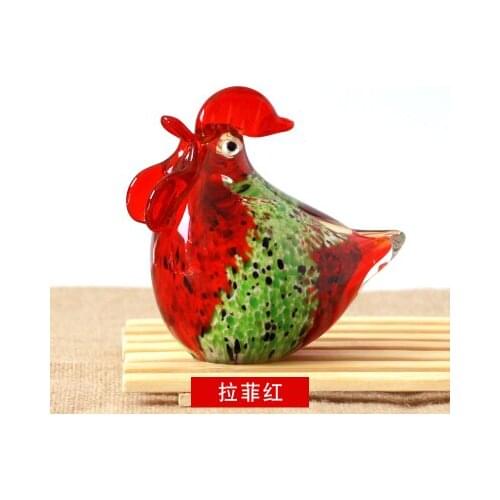Zodiac chicken small furnishings living room household shake sound popular same creative glass crafts statue home decoration