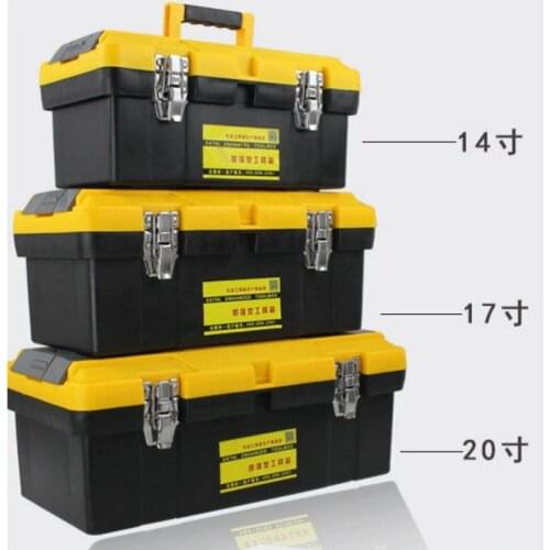 Multifunctional Double layer toolbox stainless steel household plastic hardware tool box with handle, tray,compartment