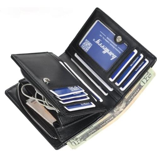 High Quality Fashion Short Men Leather Wallets Credit Business Card Holders Mini Money Bag Male Clutch Wallet Coin Purse Pocket