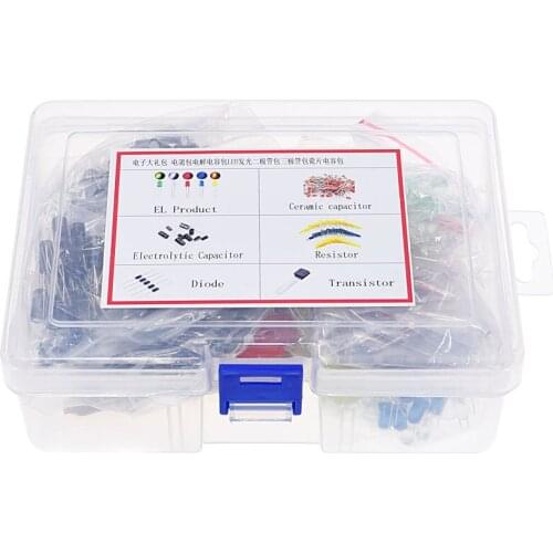 Metal film Resistor Assortment kit led Diodes Electrolytic Capacitor Ceramic set Transistor Pack DIY Electronic Components Kits