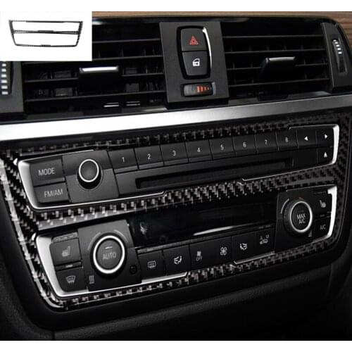 Stickers For BMW F30 F34 Carbon Fiber Strip Air Conditioning CD Panel Decorative Cover Trim Auto Interior Accessories
