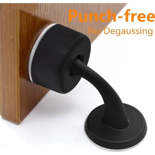 Non-magnetic Door Stopper FREE Punching Sticker Hidden Door Holders Floor Mounted Nail-free Door Stops Furniture Hardware