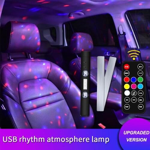 Car Atmosphere Lights 5 Modes Ambient Lamp with Remote Multi-color Portable Decorative Light for Auto Home USB Rechargeable