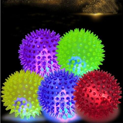 New Colorful Soft Rubber Luminous Pet Puppy Dog Chewing Playing Elastic Ball Toy Small Pet Supplies