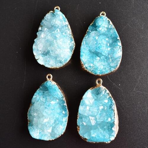 Natural Stone Pendant Irregular Shape inlaid with Crystal bud pendant for Women Jewelry Making 4pcs/lot wholesale free shipping