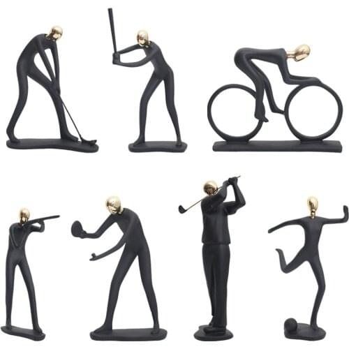 Resin Sports Figure Characters Desktop Sculpture Home Sandstone Shelf Statue Unique Collectible Ornaments