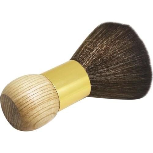 Professional Handle Wooden Neck Duster Brush Hairbrush for Barber Hairdressing Styling Tool Cleaning