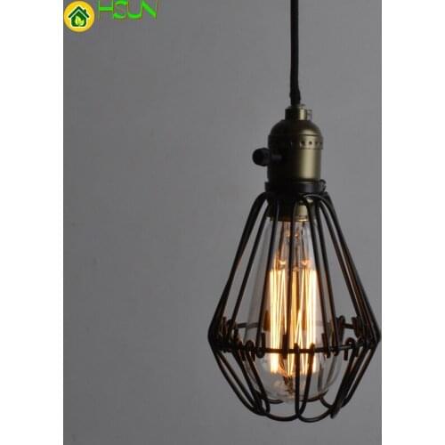 Wire DIY FRLED Lamp Cage Fashion Vintage Lampshade Industrial Lamp Guard Cage Lamp Shade Guard Classic Black Nordic Bulb Cover