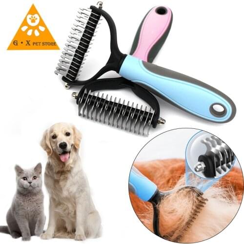 Hair Removal Comb for Dogs Cat Detangler Fur Trimming Dematting Deshedding Brush Grooming Tool For matted Long Hair Curly Pet
