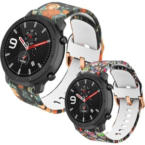 Printing Strap Bracelet For Huami Amazfit GTR 42mm GTS BIP Silicone Watch Band For Garmin Forerunner245 645 Venu Smart Wristband